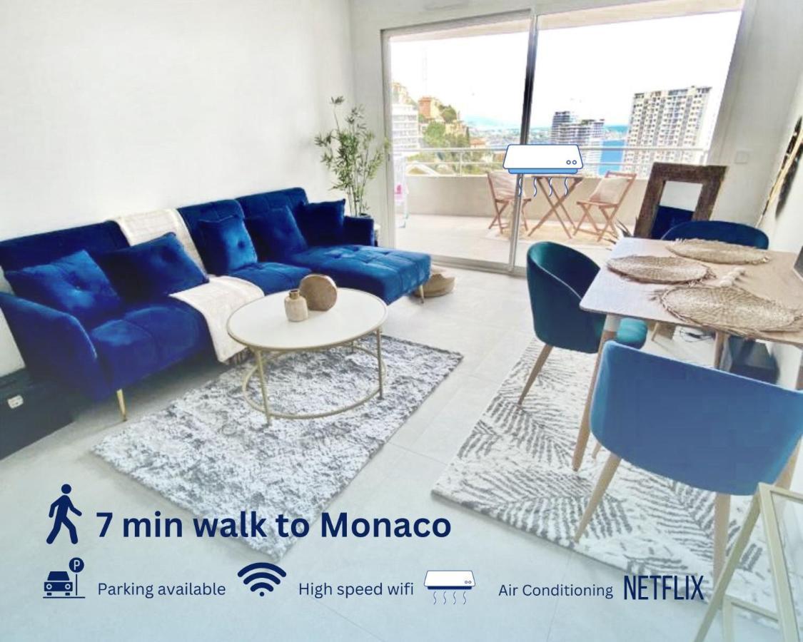 Luxurious Flat At 5 Min By Walk To Monaco, Free Parking And Sea View Leilighet Beausoleil Eksteriør bilde